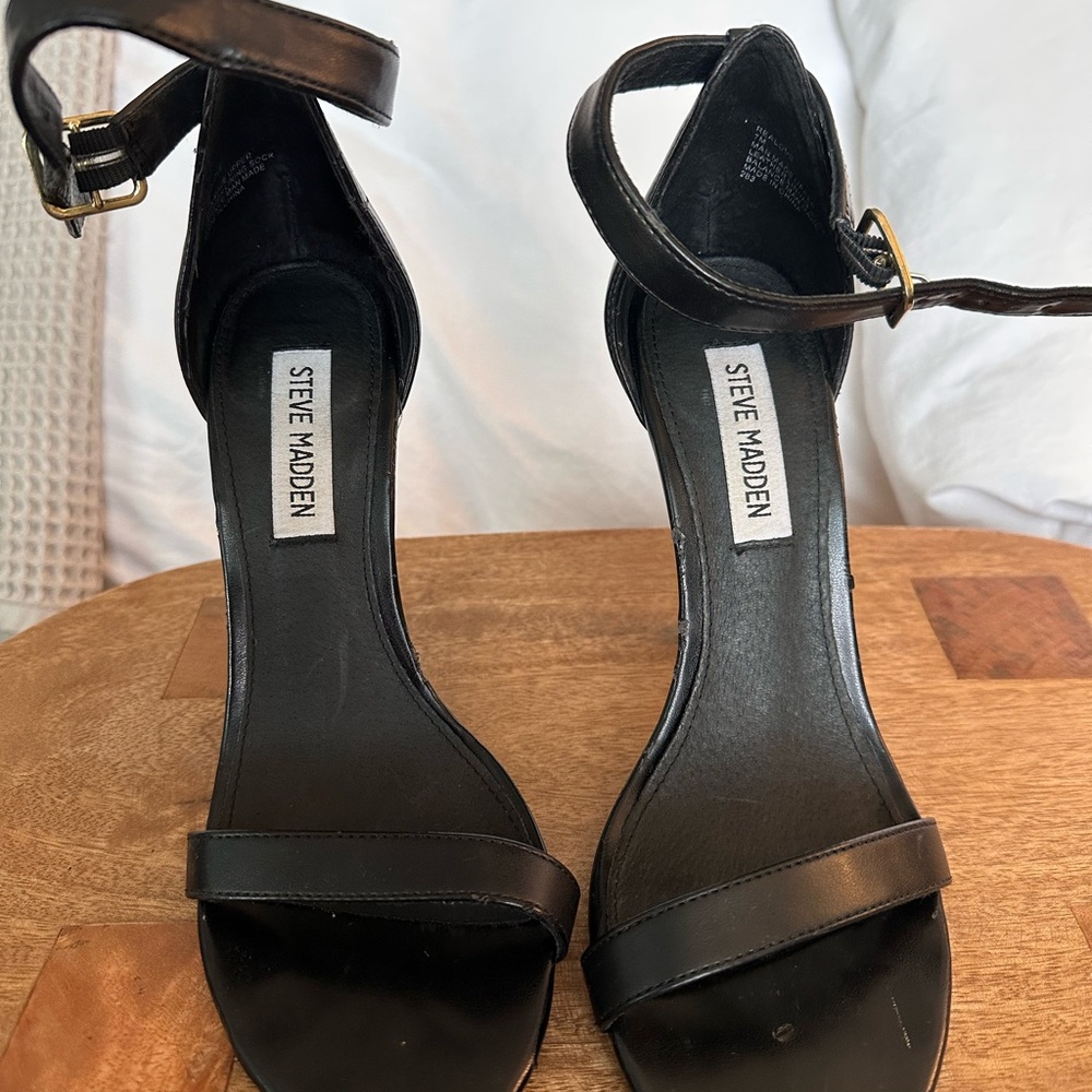 Steve Madden Black Strappy Heels